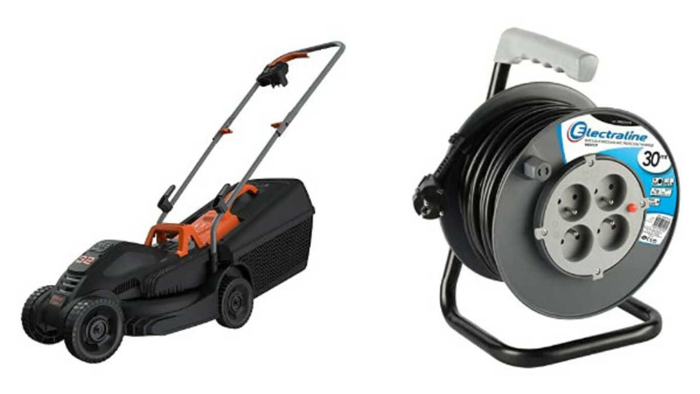 Tondeuse filaire 1000 W + prolongateur 30 m Black & Decker